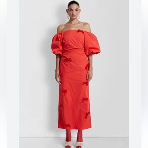 The Wolf Gang Amar Bow Midi Dress